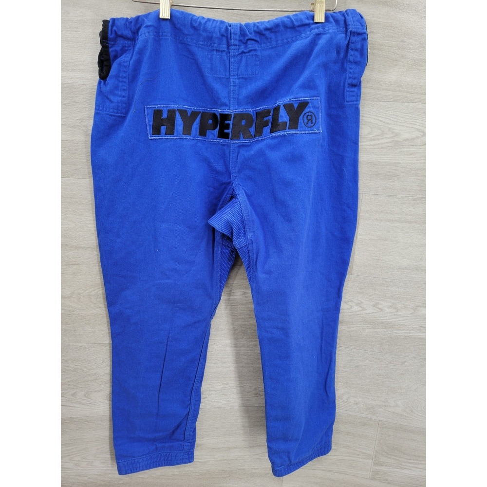 Hyperfly Fight Shorts Blue MMA BJJ Grappling Drawstring Embroidered Size Missing